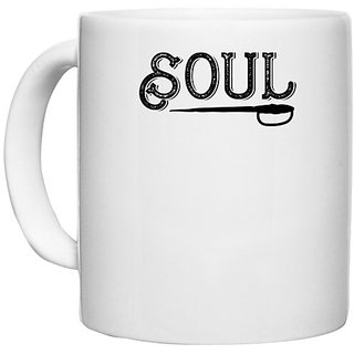                       UDNAG White Ceramic Coffee / Tea Mug 'Soul | soul' Perfect for Gifting [330ml]                                              