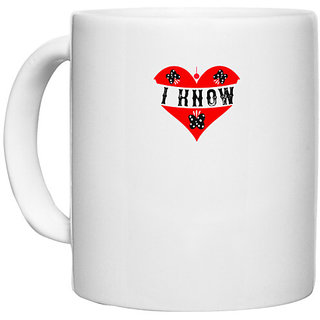                       UDNAG White Ceramic Coffee / Tea Mug 'Couple | Mrs. i know' Perfect for Gifting [330ml]                                              