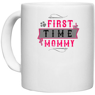                       UDNAG White Ceramic Coffee / Tea Mug 'Couple | first time mommy' Perfect for Gifting [330ml]                                              