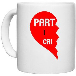                       UDNAG White Ceramic Coffee / Tea Mug 'Couple | partner in crime,' Perfect for Gifting [330ml]                                              
