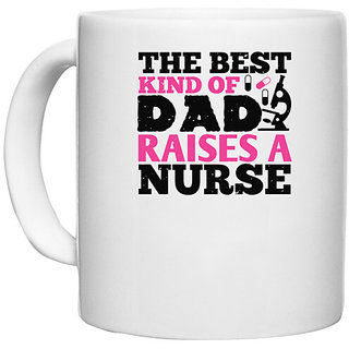                       UDNAG White Ceramic Coffee / Tea Mug 'Nurse | the best kind of raises a nurse' Perfect for Gifting [330ml]                                              