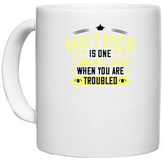                       UDNAG White Ceramic Coffee / Tea Mug 'Mother | mother is one' Perfect for Gifting [330ml]                                              