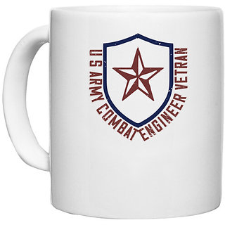                       UDNAG White Ceramic Coffee / Tea Mug 'Soldier | u s army conbat engineer vetran' Perfect for Gifting [330ml]                                              