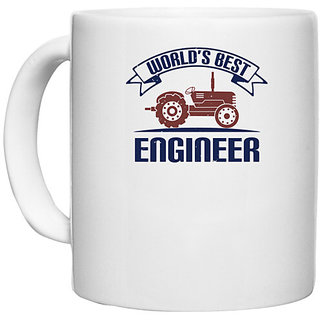                       UDNAG White Ceramic Coffee / Tea Mug 'Engineer | world's best engineer' Perfect for Gifting [330ml]                                              