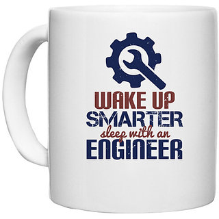                       UDNAG White Ceramic Coffee / Tea Mug 'Engineer | wake up smarter sleep with an engineer' Perfect for Gifting [330ml]                                              