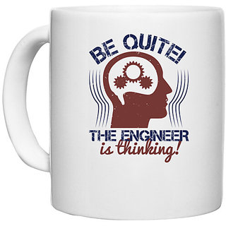                       UDNAG White Ceramic Coffee / Tea Mug 'Engineer | be quite the engineer is thinking' Perfect for Gifting [330ml]                                              