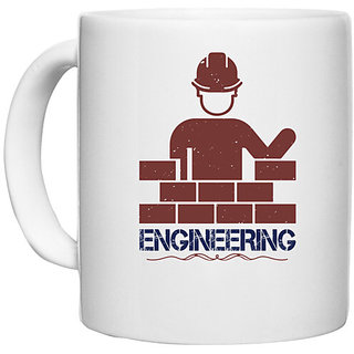                       UDNAG White Ceramic Coffee / Tea Mug 'Engineer | engineering' Perfect for Gifting [330ml]                                              