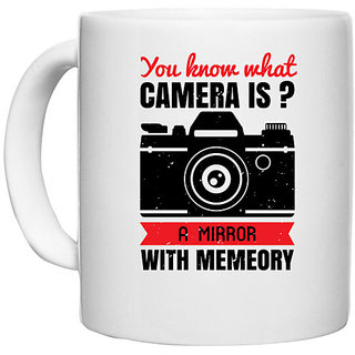                       UDNAG White Ceramic Coffee / Tea Mug 'Cameraman | You know what CAMERA IS' Perfect for Gifting [330ml]                                              