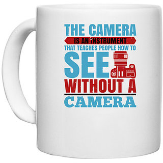                       UDNAG White Ceramic Coffee / Tea Mug 'Cameraman | THE CAMERA IS AN INSTRUMENT' Perfect for Gifting [330ml]                                              