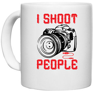                       UDNAG White Ceramic Coffee / Tea Mug 'Cameraman | I SHOOT PEOPLE copy' Perfect for Gifting [330ml]                                              