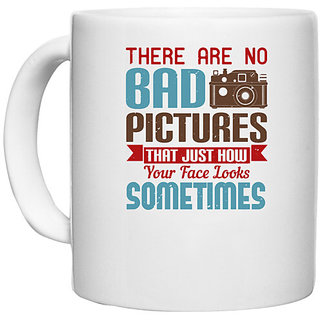                       UDNAG White Ceramic Coffee / Tea Mug 'Cameraman | THERE ARE NO BAD PICTURES THAT JUST HOW' Perfect for Gifting [330ml]                                              