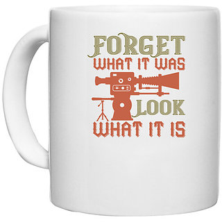                       UDNAG White Ceramic Coffee / Tea Mug 'Cameraman | Forget WHAT IT WAS' Perfect for Gifting [330ml]                                              
