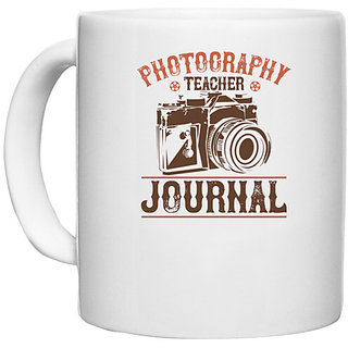                       UDNAG White Ceramic Coffee / Tea Mug 'Cameraman | photography teacher journal' Perfect for Gifting [330ml]                                              