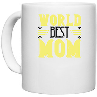                       UDNAG White Ceramic Coffee / Tea Mug 'Mother | world best mom' Perfect for Gifting [330ml]                                              