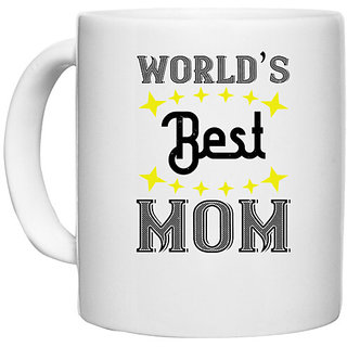                       UDNAG White Ceramic Coffee / Tea Mug 'Mother | worlds best mom' Perfect for Gifting [330ml]                                              
