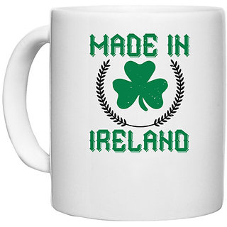                       UDNAG White Ceramic Coffee / Tea Mug 'Ireland | Made in ireland' Perfect for Gifting [330ml]                                              
