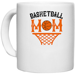                       UDNAG White Ceramic Coffee / Tea Mug 'Mother | Basketball mom 2' Perfect for Gifting [330ml]                                              