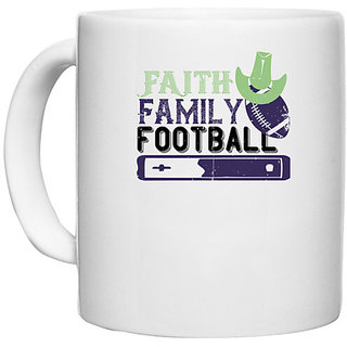                      UDNAG White Ceramic Coffee / Tea Mug 'Football | Faith family football 2 (1)' Perfect for Gifting [330ml]                                              