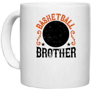                       UDNAG White Ceramic Coffee / Tea Mug 'Basketball | Basketball brother' Perfect for Gifting [330ml]                                              