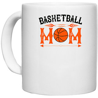                       UDNAG White Ceramic Coffee / Tea Mug 'Mother | Basketball mom' Perfect for Gifting [330ml]                                              