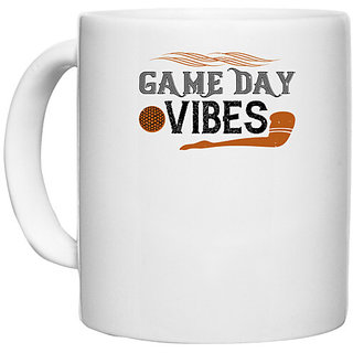                       UDNAG White Ceramic Coffee / Tea Mug 'Football | Game day vibes' Perfect for Gifting [330ml]                                              