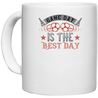                       UDNAG White Ceramic Coffee / Tea Mug 'Football | Game day is the best day 3' Perfect for Gifting [330ml]                                              