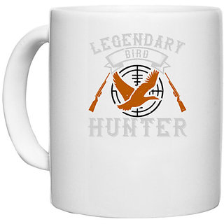                       UDNAG White Ceramic Coffee / Tea Mug 'Hunter | Legendary bird hunter 2' Perfect for Gifting [330ml]                                              