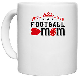                       UDNAG White Ceramic Coffee / Tea Mug 'Mother | Football mom 2' Perfect for Gifting [330ml]                                              