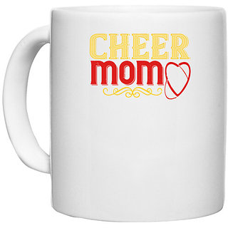                       UDNAG White Ceramic Coffee / Tea Mug 'Mother | Cheer mom 4' Perfect for Gifting [330ml]                                              