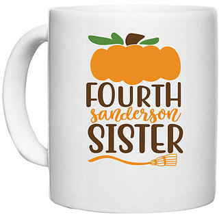                       UDNAG White Ceramic Coffee / Tea Mug 'Witch | fourth sanderson sister' Perfect for Gifting [330ml]                                              