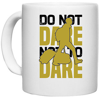                       UDNAG White Ceramic Coffee / Tea Mug 'Travelling | Do not' Perfect for Gifting [330ml]                                              