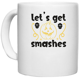                       UDNAG White Ceramic Coffee / Tea Mug 'Witch | lets get smashes' Perfect for Gifting [330ml]                                              