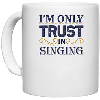                       UDNAG White Ceramic Coffee / Tea Mug 'Music | I'm only' Perfect for Gifting [330ml]                                              