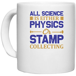                       UDNAG White Ceramic Coffee / Tea Mug 'Science | All' Perfect for Gifting [330ml]                                              