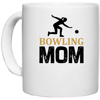                       UDNAG White Ceramic Coffee / Tea Mug 'Mother | Bowling MOM' Perfect for Gifting [330ml]                                              
