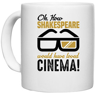                       UDNAG White Ceramic Coffee / Tea Mug 'Cinema | Oh how' Perfect for Gifting [330ml]                                              
