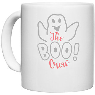                      UDNAG White Ceramic Coffee / Tea Mug 'Halloween | The Boo Crew copy' Perfect for Gifting [330ml]                                              