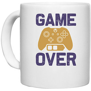                       UDNAG White Ceramic Coffee / Tea Mug 'Gaming | Game over' Perfect for Gifting [330ml]                                              
