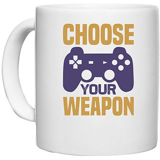                       UDNAG White Ceramic Coffee / Tea Mug 'Gaming | Choose' Perfect for Gifting [330ml]                                              