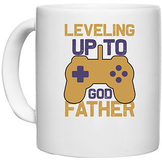                       UDNAG White Ceramic Coffee / Tea Mug 'Gaming | Leveling' Perfect for Gifting [330ml]                                              