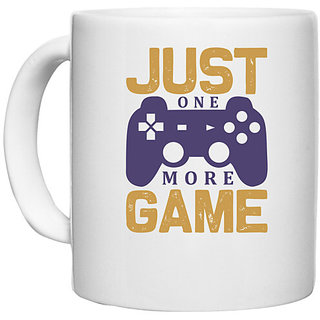                       UDNAG White Ceramic Coffee / Tea Mug 'Gaming | just one' Perfect for Gifting [330ml]                                              