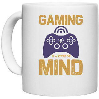                       UDNAG White Ceramic Coffee / Tea Mug 'Gaming | Gaming is a' Perfect for Gifting [330ml]                                              