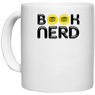                       UDNAG White Ceramic Coffee / Tea Mug 'Books | Book nerd' Perfect for Gifting [330ml]                                              