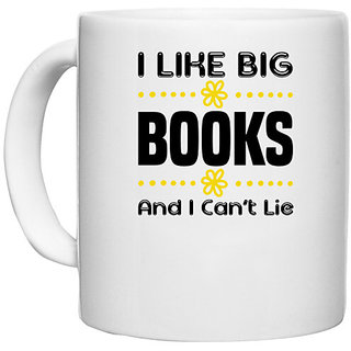                       UDNAG White Ceramic Coffee / Tea Mug 'Books | I like' Perfect for Gifting [330ml]                                              