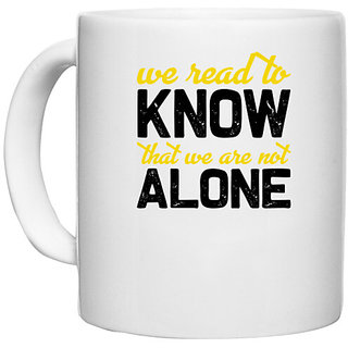                       UDNAG White Ceramic Coffee / Tea Mug 'Books | We read' Perfect for Gifting [330ml]                                              
