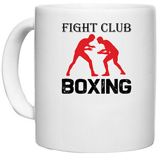                       UDNAG White Ceramic Coffee / Tea Mug 'Boxing | Fight club copy' Perfect for Gifting [330ml]                                              