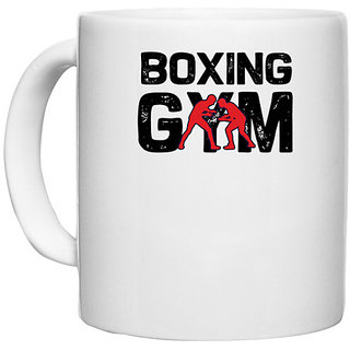                       UDNAG White Ceramic Coffee / Tea Mug 'Boxing | Boxing gym' Perfect for Gifting [330ml]                                              