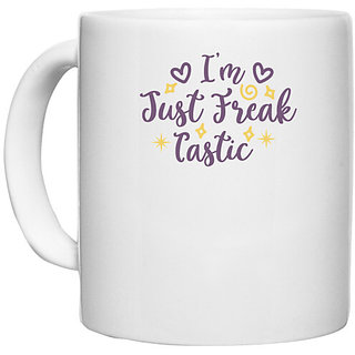                       UDNAG White Ceramic Coffee / Tea Mug 'Halloween | Im just Freak tastic copy' Perfect for Gifting [330ml]                                              