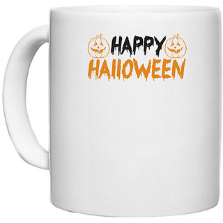                       UDNAG White Ceramic Coffee / Tea Mug 'Halloween | Happy Halloween copy 2' Perfect for Gifting [330ml]                                              