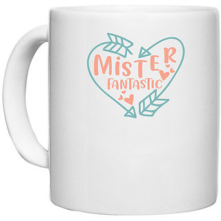                       UDNAG White Ceramic Coffee / Tea Mug 'witch | Mister Fangtastic' Perfect for Gifting [330ml]                                              